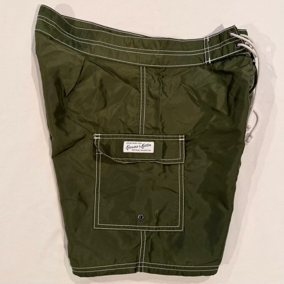 Katin Waterman Trunk Mens 29 Olive Night Surf Swim Board Shorts K-Man Patch - Picture 3 of 8